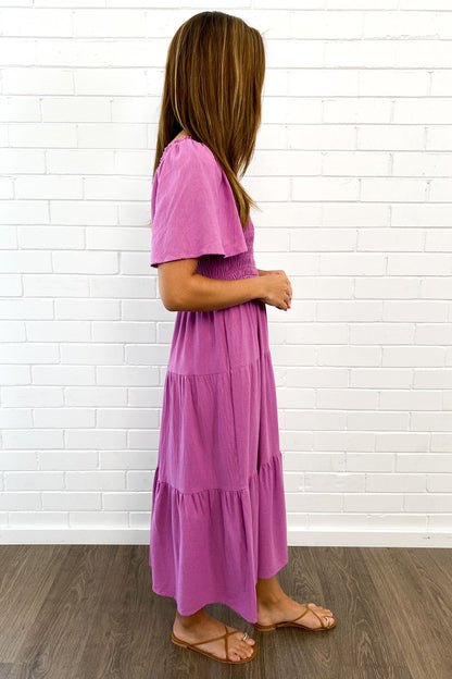 CM | Femenino vestido midi sin hombros