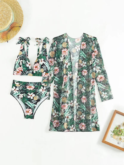 CM | Bikini sexy con estampado floral y superposición