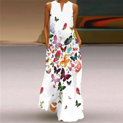 CM | Vestido largo con estampado retro