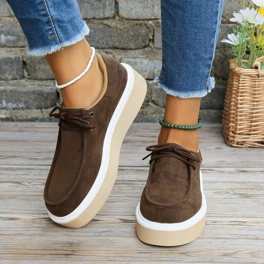 CM | Zapatillas casual con plataforma de ante
