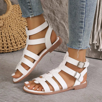 CM | | Elegantes Sandalias para Mujer Marrón Blanco