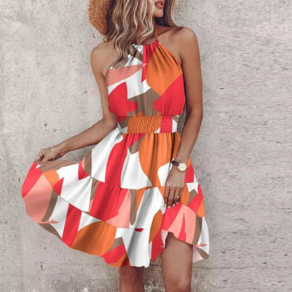 CM | Minivestido estampado irregular sin espalda