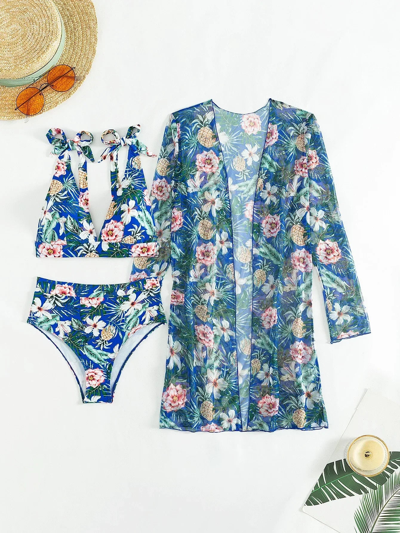 CM | Bikini sexy con estampado floral y superposición