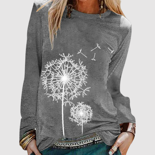 CM | Blusa casual estampada de manga larga para mujer