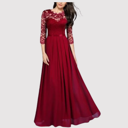 CM | Elegante maxi vestido con detalles de encaje para cualquier ocasión