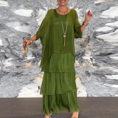 CM | Vestido maxi fluido en un look a capas