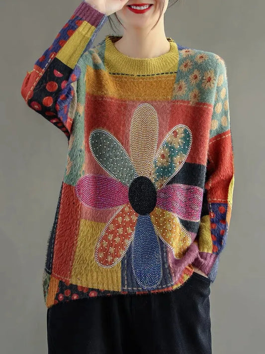 CM Elegante jersey con estampado floral