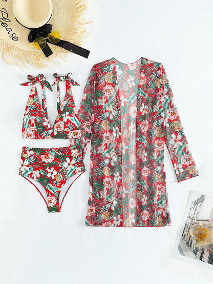 CM | Bikini sexy con estampado floral y superposición