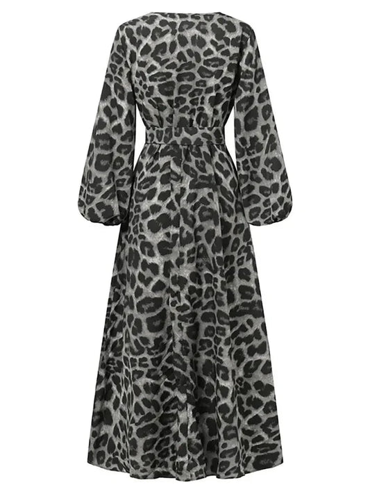 CM | Vestido largo con estampado de leopardo