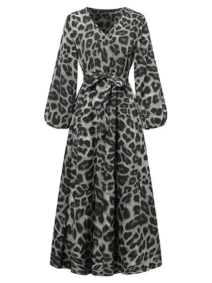 CM | Vestido largo con estampado de leopardo
