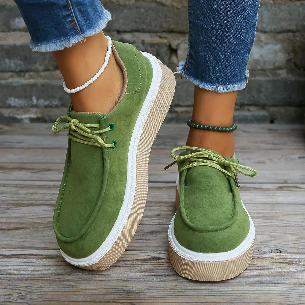 CM | Zapatillas casual con plataforma de ante