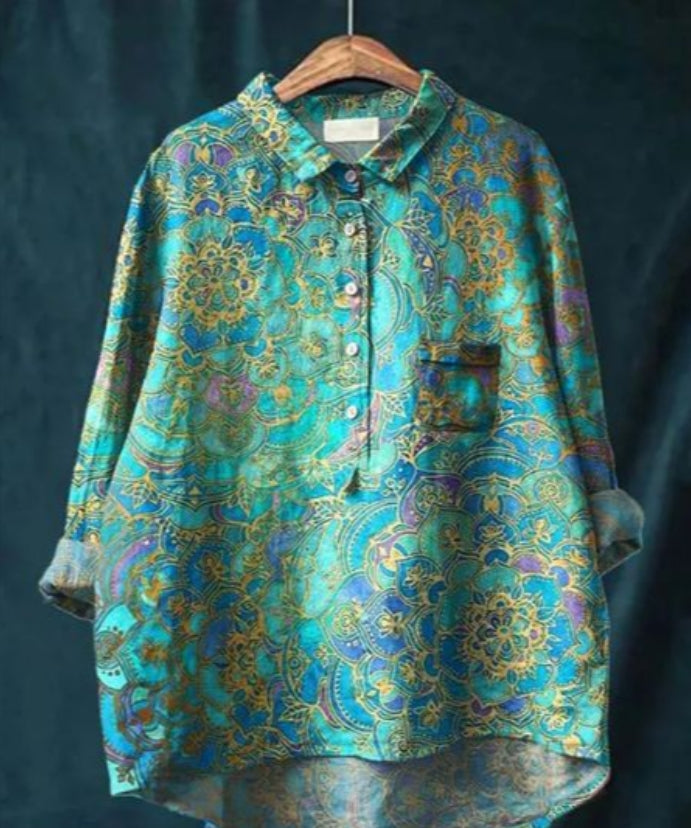 CM | Blusa chic de seda con flores