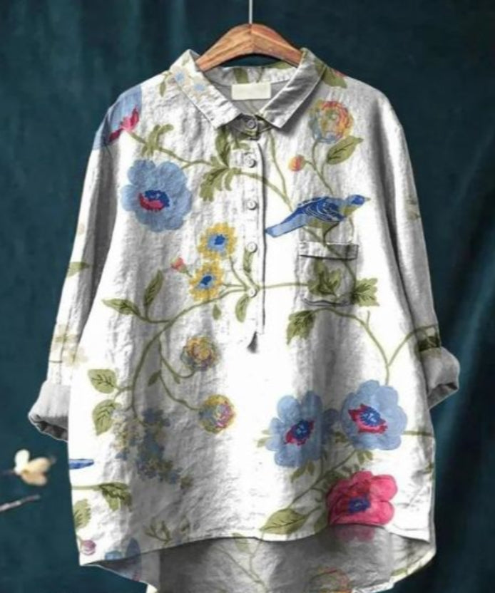 CM | Blusa chic de seda con flores