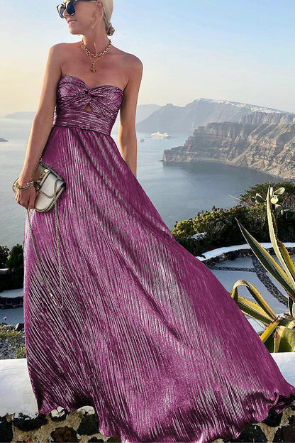 CM | Shimmer Please maxi vestido de fiesta sin hombros