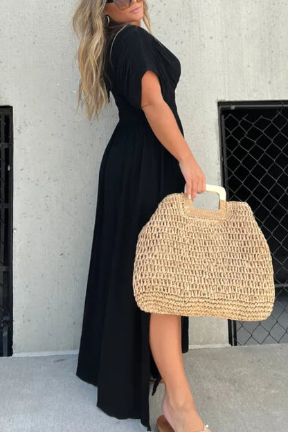 CM | MAXI VESTIDO LARGO CON ESCOTE EN V SIN ESFUERZO (COMPRA 2 ENVÍO GRATIS)