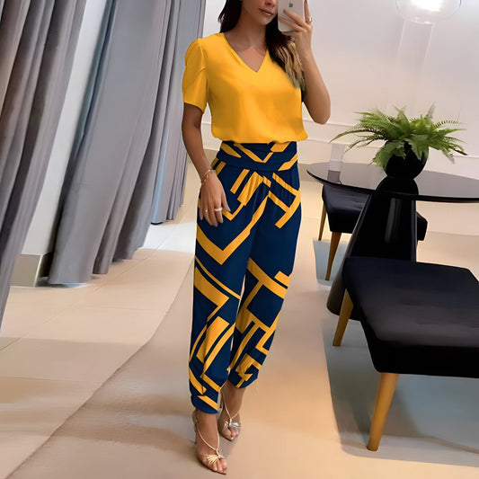 CM | Alexandra - Conjunto de moda con blusa y pantalón