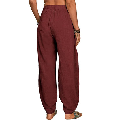CM | Pantalones anchos de lino para mujer