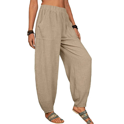 CM | Pantalones anchos de lino para mujer