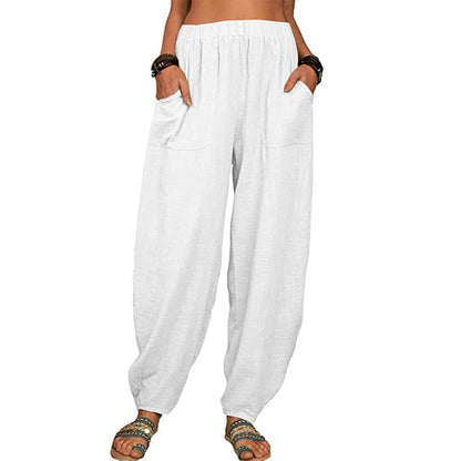 CM | Pantalones anchos de lino para mujer