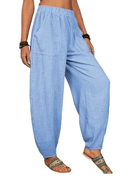 CM | Pantalones anchos de lino para mujer