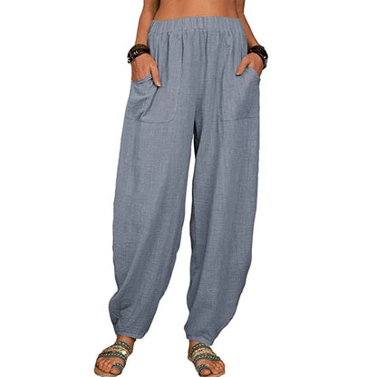 CM | Pantalones anchos de lino para mujer