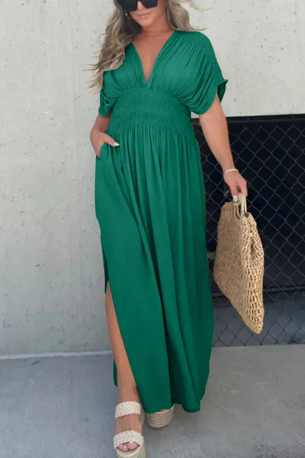 CM | MAXI VESTIDO LARGO CON ESCOTE EN V SIN ESFUERZO (COMPRA 2 ENVÍO GRATIS)