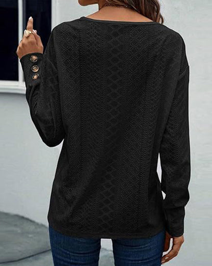 CM | Blusa casual cuello en V hueco monocromo