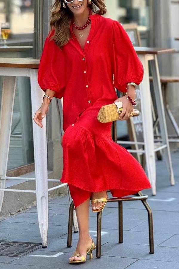 CM | Rojo, maxi vestido suelto