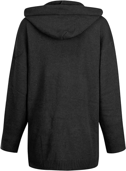 CM | bolsillos dobles jersey de punto grueso con botones y chaqueta de punto con capucha