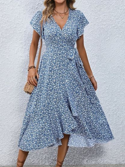 CM | maxi vestido vaporoso con mangas y cintura fruncidas