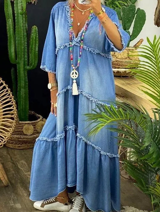 CM | Maxi vestido con escote en V