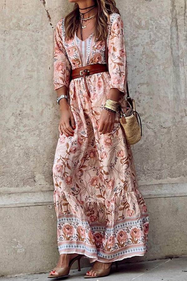 CM | Maxi Vestido Bohemio Estampado Floral