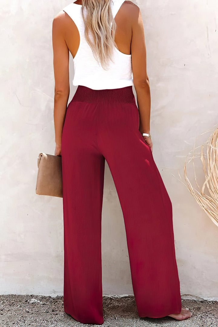 CM | Pantalones de lino de cintura alta
