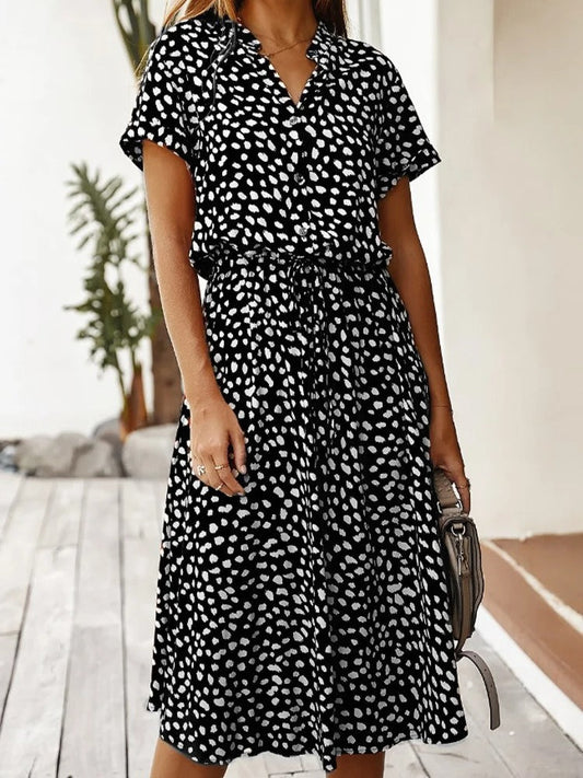 CM | vestido midi holgado para mujer con cinturón