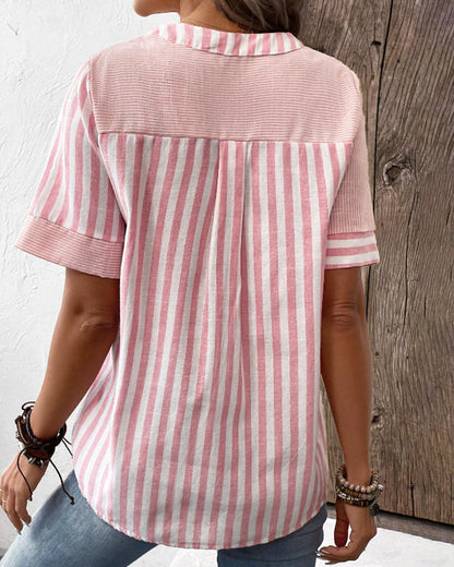 CM | Blusa a rayas algodón/poliéster camisa