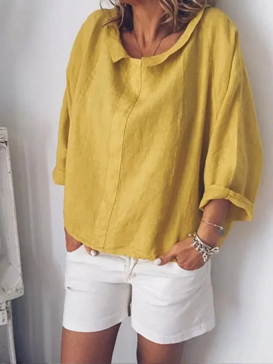CM | Camisa monocolor de señora con solapas pequeñas