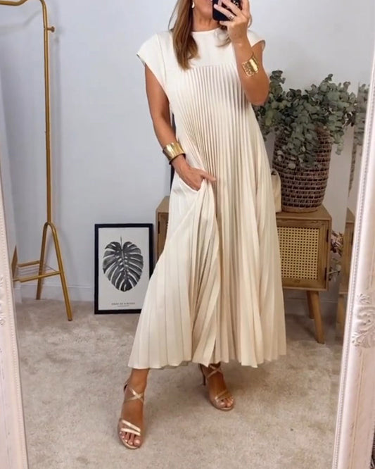 CM | Elegante maxi vestido plisado