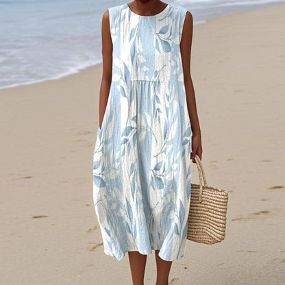 CM | Fresh Vestido midi sin mangas y escote redondo