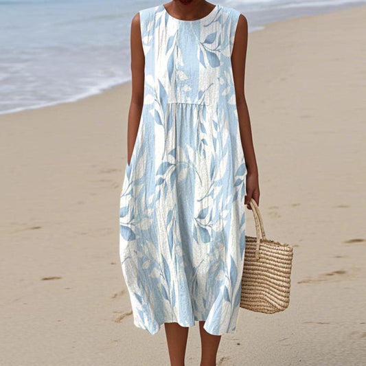 CM | Fresh Vestido midi sin mangas y escote redondo