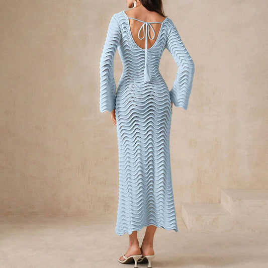 CM | elegante vestido midi de crochet para mujer