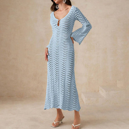 CM | elegante vestido midi de crochet para mujer