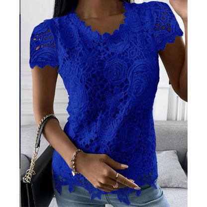CM | Camiseta jersey manga corta encaje