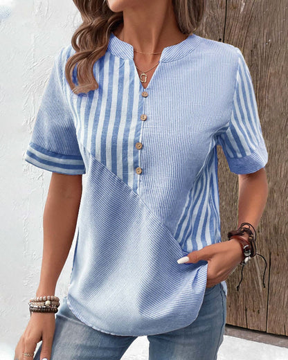 CM | Blusa a rayas algodón/poliéster camisa