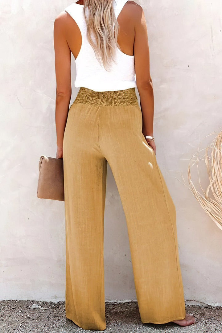 CM | Pantalones de lino de cintura alta
