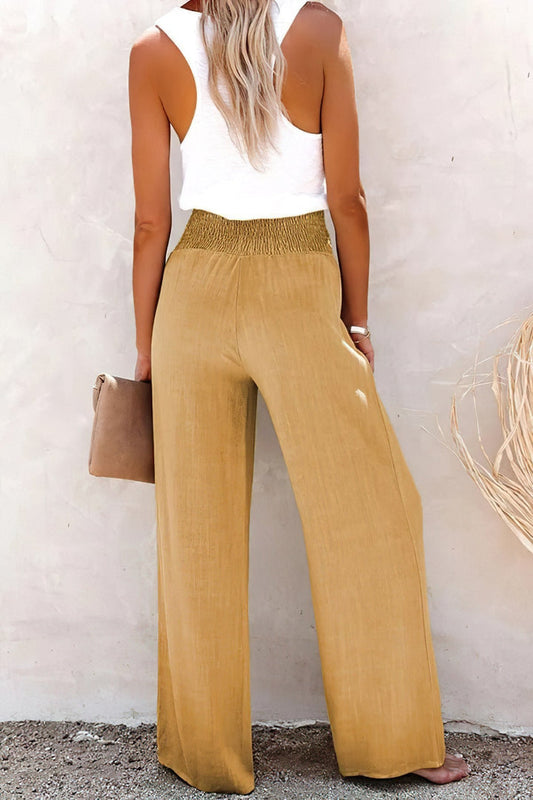 CM | Pantalones de lino de cintura alta