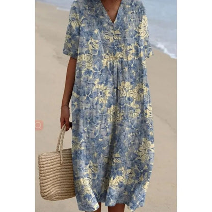 CM | Vestido midi con estampado floral bohemio