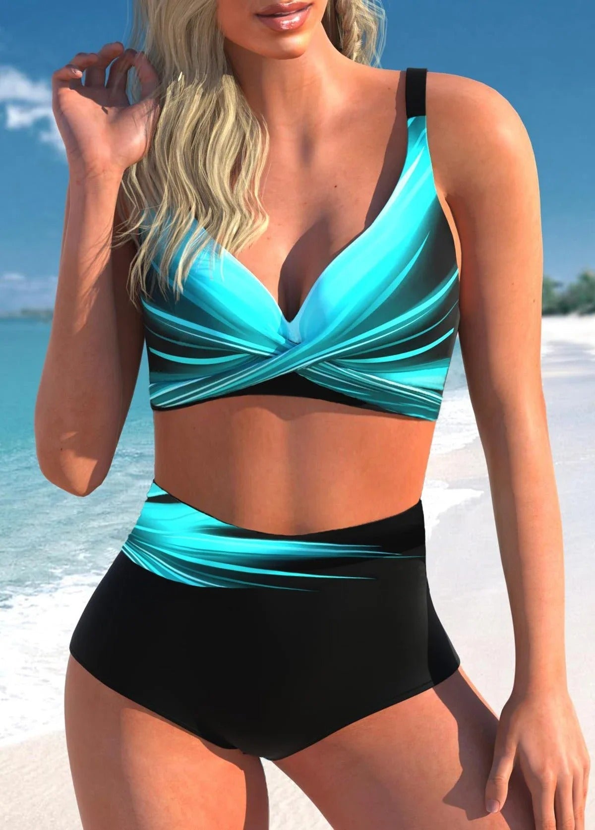 CM | Bikini de lunares y rayas