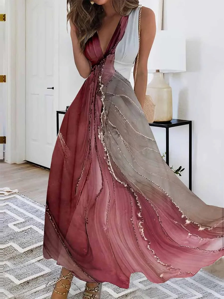 CM | maxi vestido sin mangas y escote en V