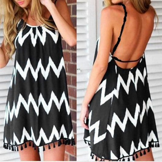 CM | Cuello en V, tirantes abiertos, encaje blanco, sin mangas, suelto, elegante, mini vestido