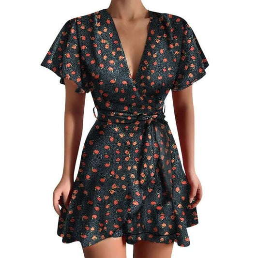 CM | Mini vestido corto vintage con mangas mariposa